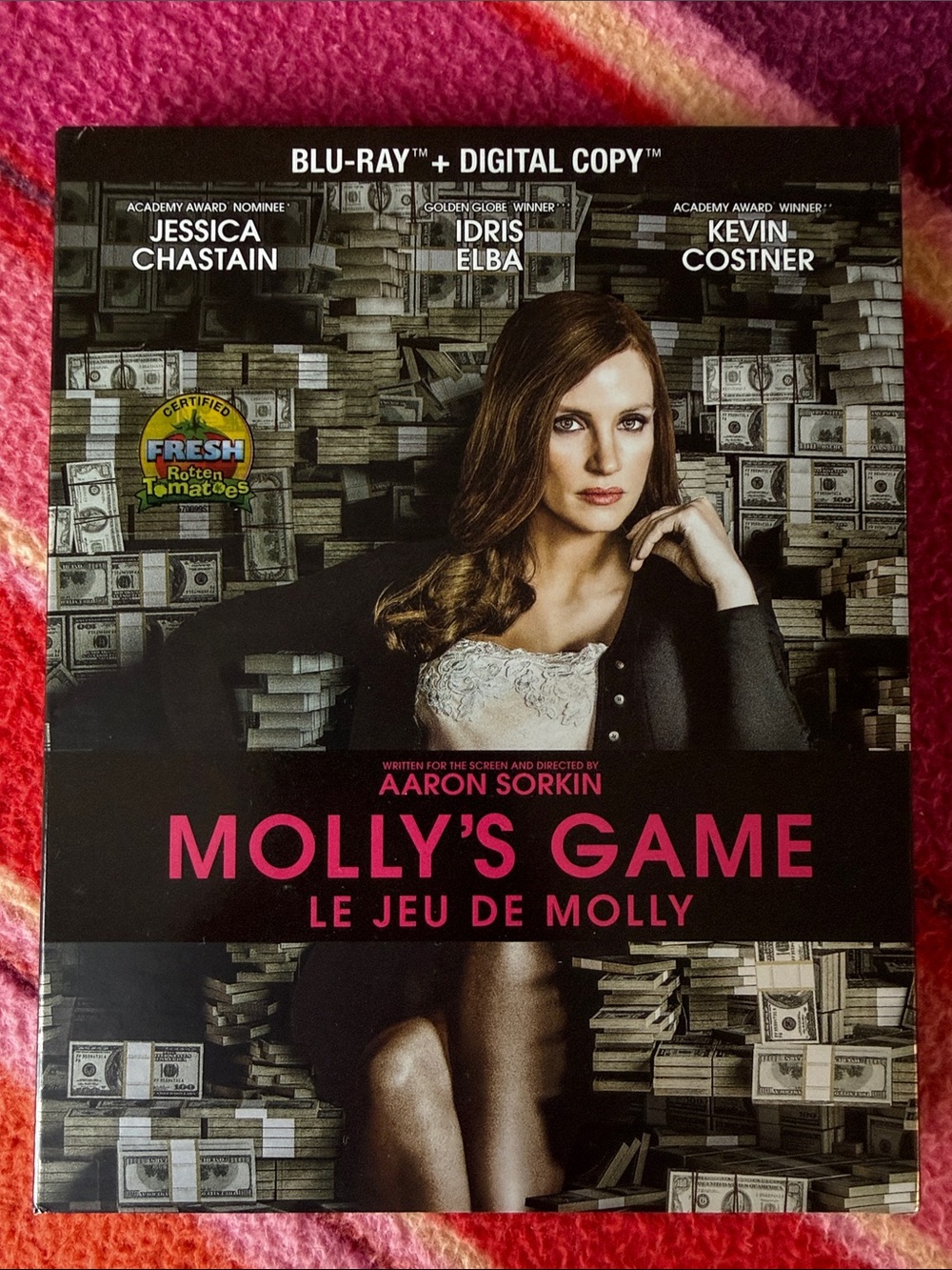 Molly's Game Blu-ray with slipcover